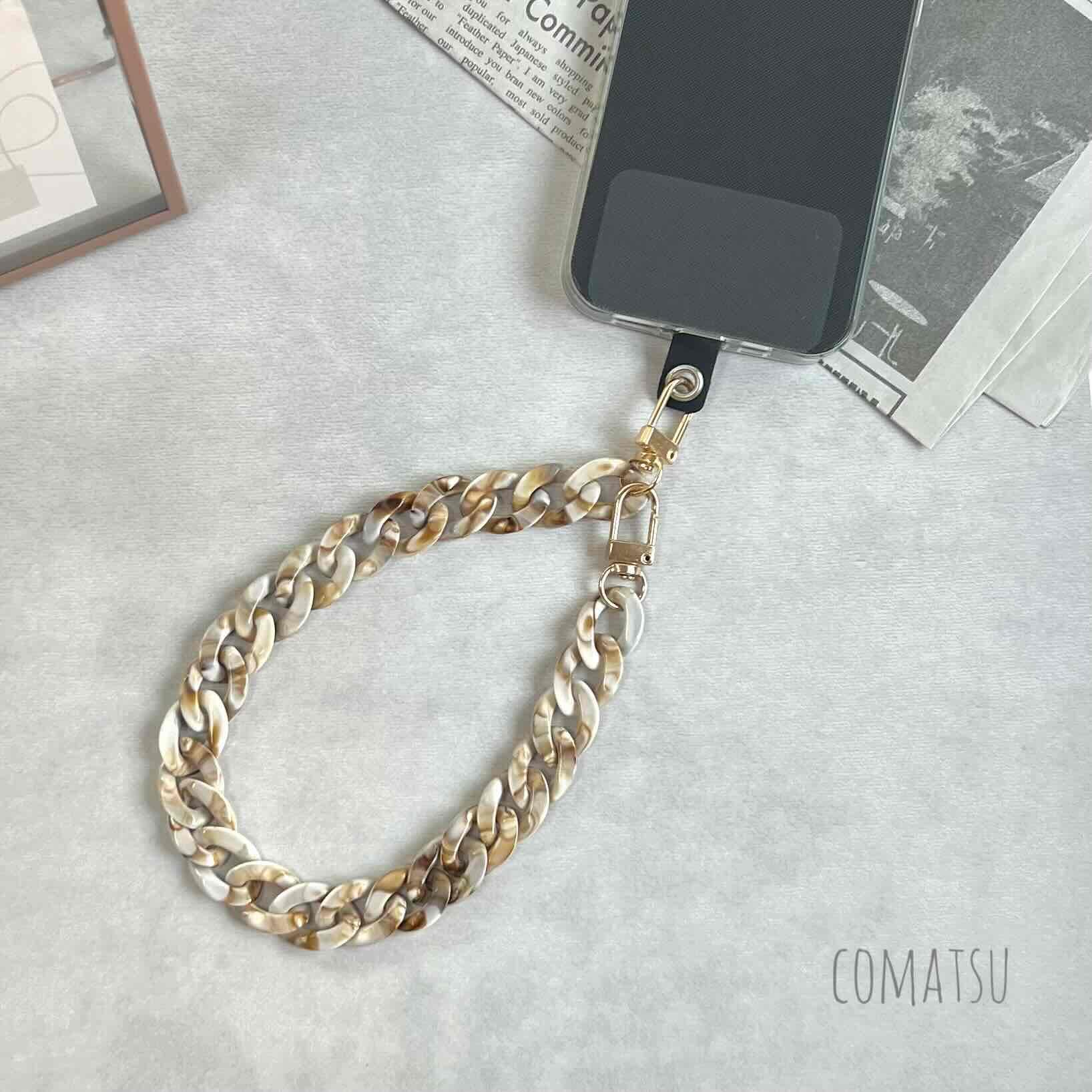 Classicalマーブル チェーン ハンドストラップ 落下防止スマホストラップ 手首 リストストラップ1枚目の画像